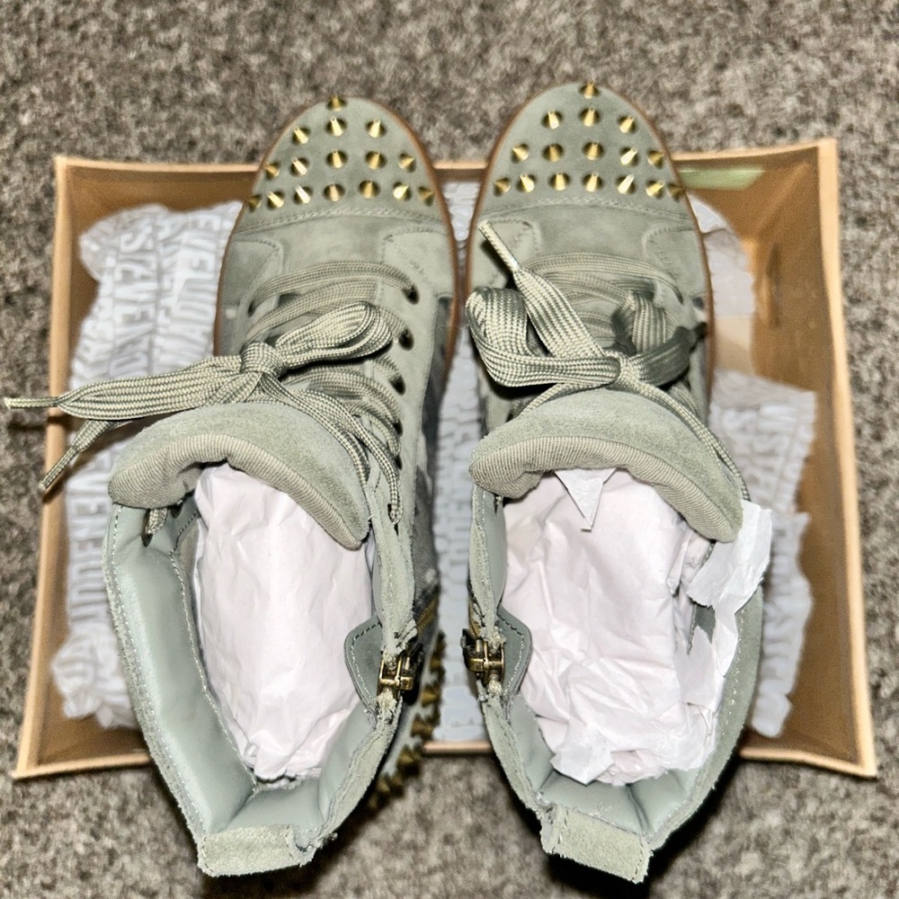 Steven By Steve Madden Green Studded Sneakers